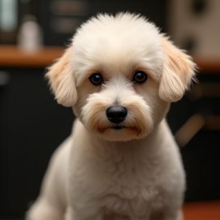 Chien de race avec coupe spécifique élégante