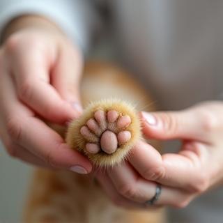 Gros plan sur coupe des griffes d’un chat